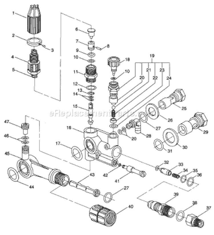 Page G Diagram and Parts List for A2701  Briggs and Stratton Pressure Washer